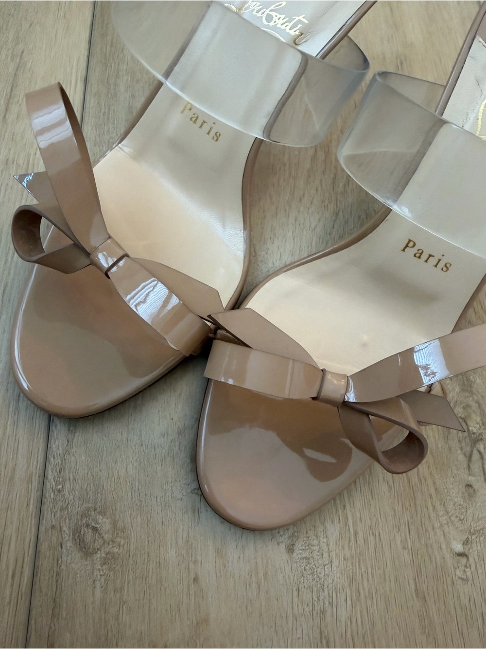 Christian Louboutin Just Nodo Nude Bow Sandals 85 - Picture 3 of 11